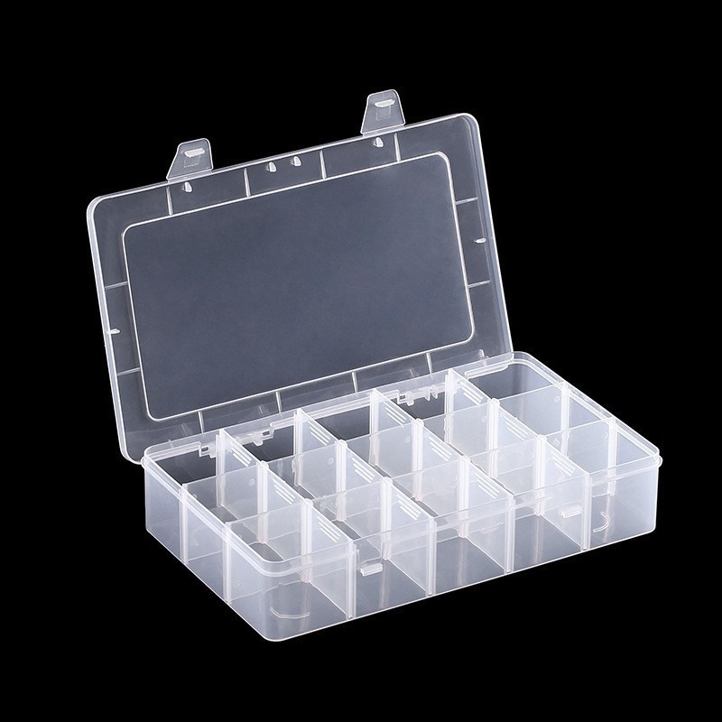 Sortimentskasten aus transparentem Kunstoff ist gut geeignet um Kleinteile aufzubewahren